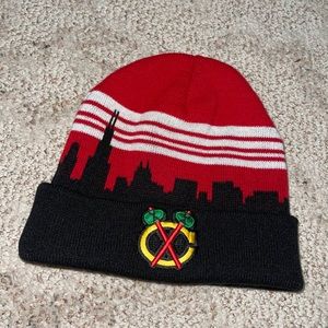 Blackhawks Chicago hockey beanie